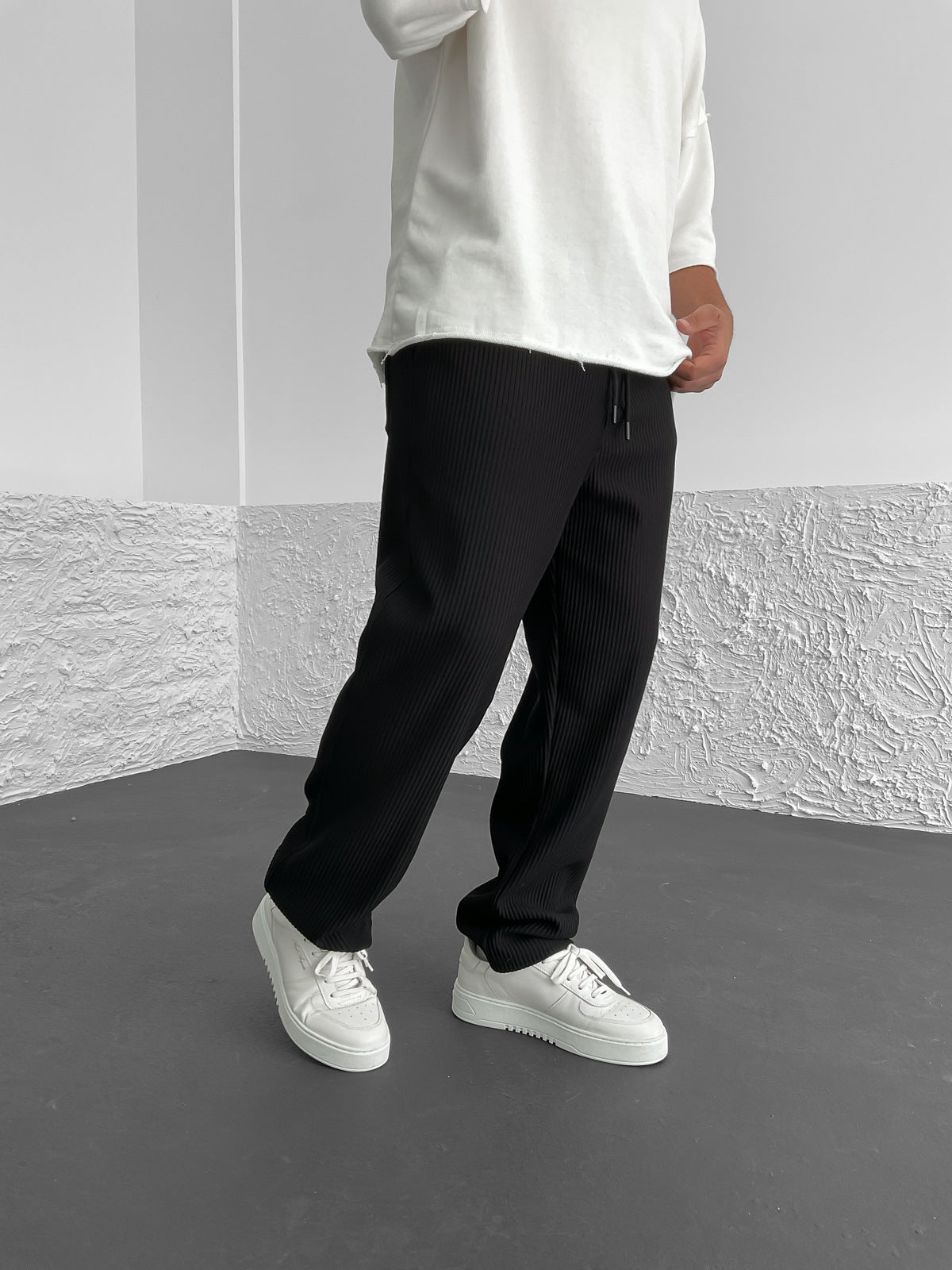 Pantalon en velours côtelé à taille élastique – Coupe décontractée pour homme