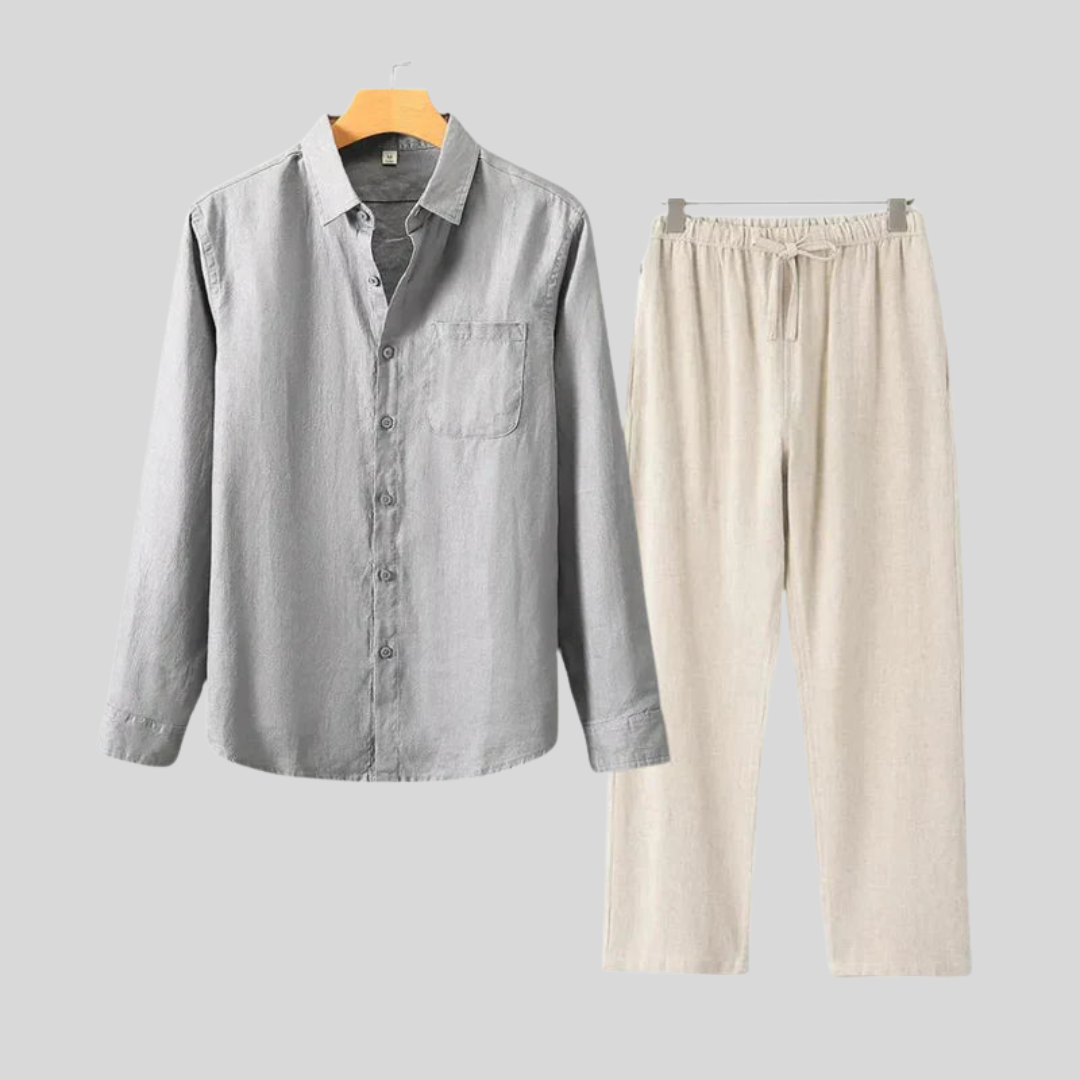 Chemise longue en lin de luxe – Respirante et coupe oversize pour homme