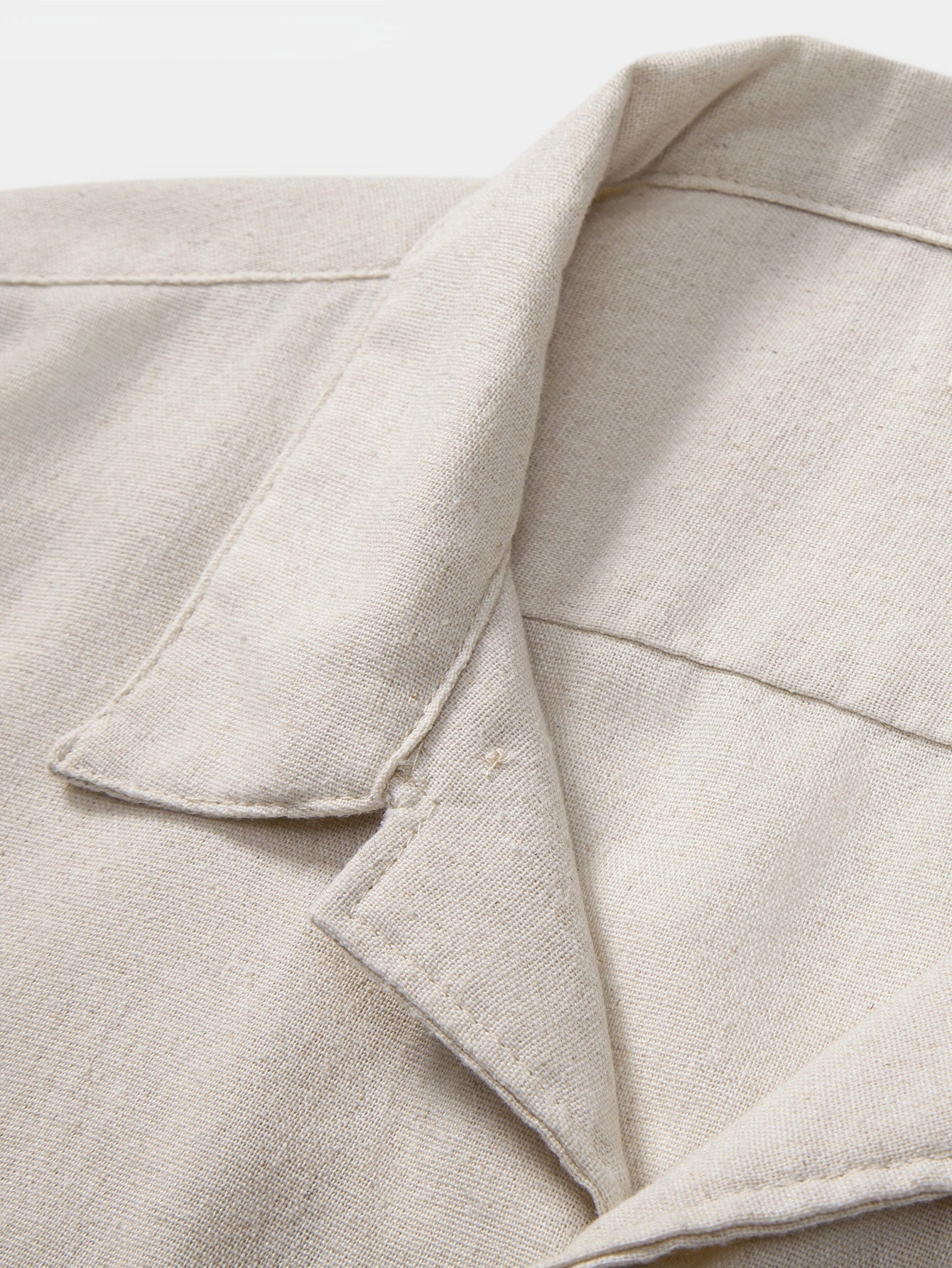 Chemise cubaine boutonnée en lin avec poches pour homme - tenues de vacances d'été