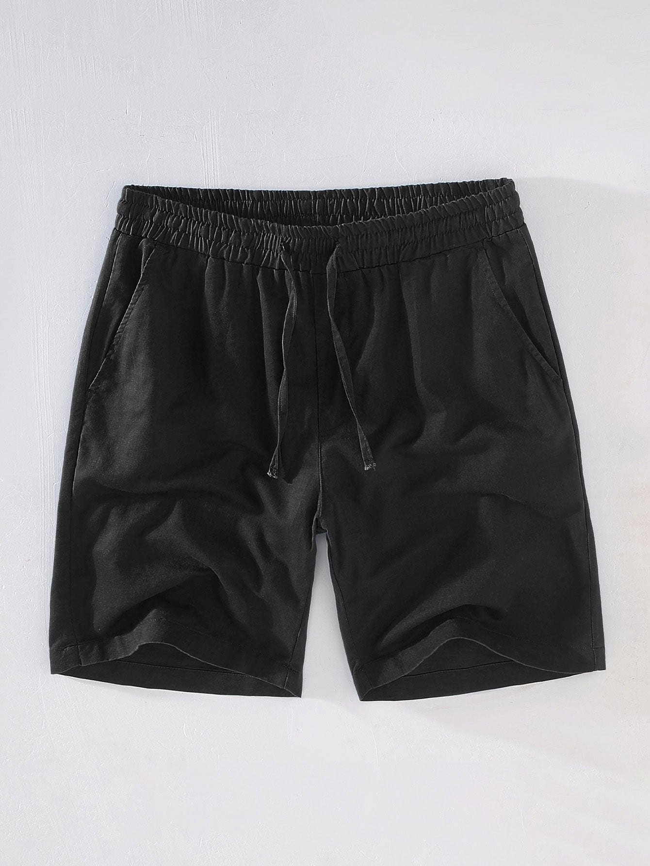 Chemise boutonnée rayée et short en lin deux ensembles pour un style estival décontracté
