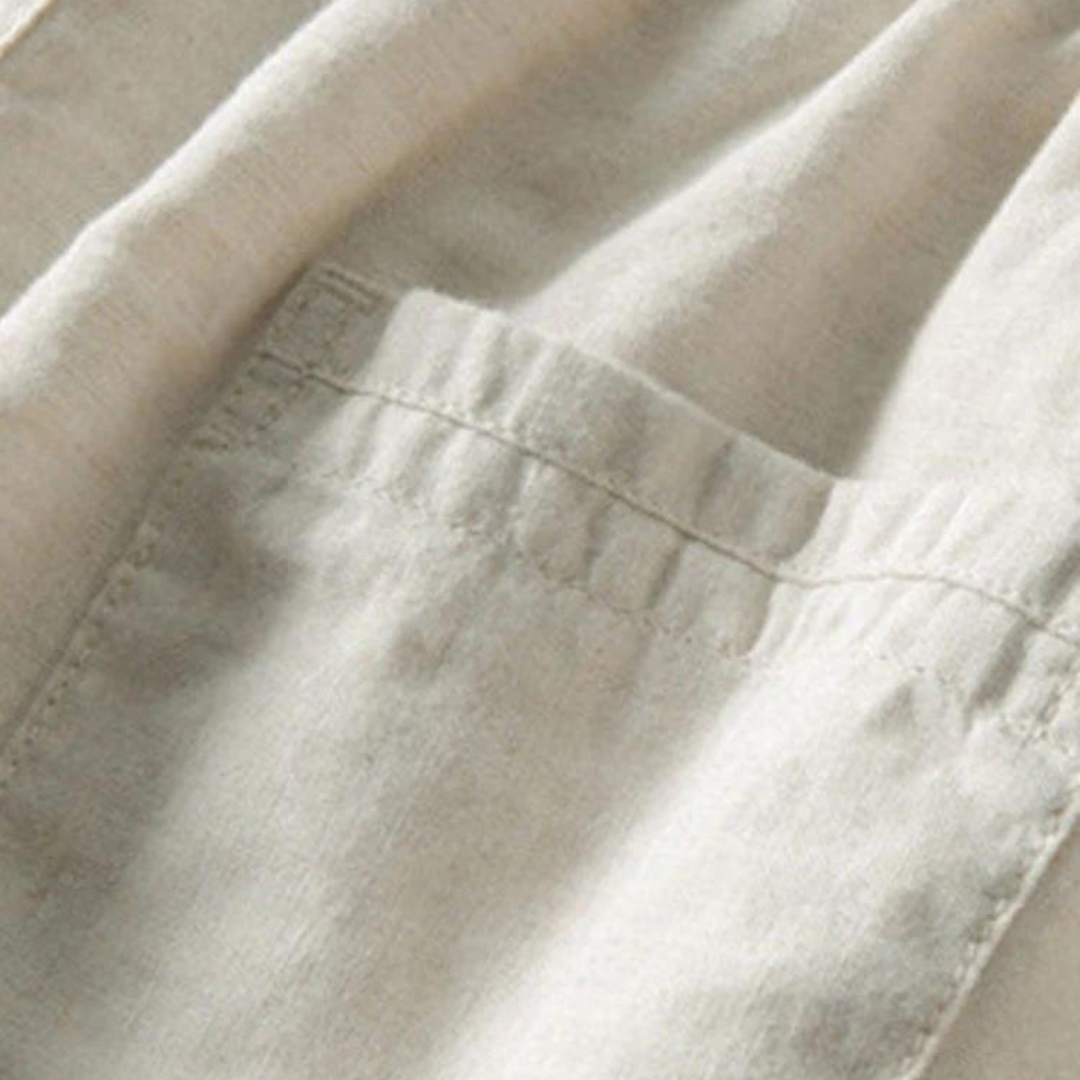 Ensemble chemise et pantalon en lin de luxe pour homme – Vêtements d'été respirants