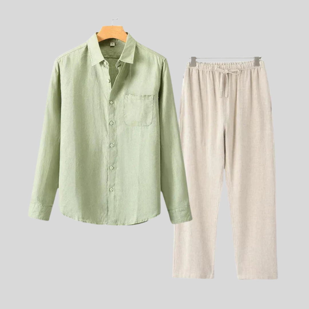 Chemise longue en lin de luxe – Respirante et coupe oversize pour homme