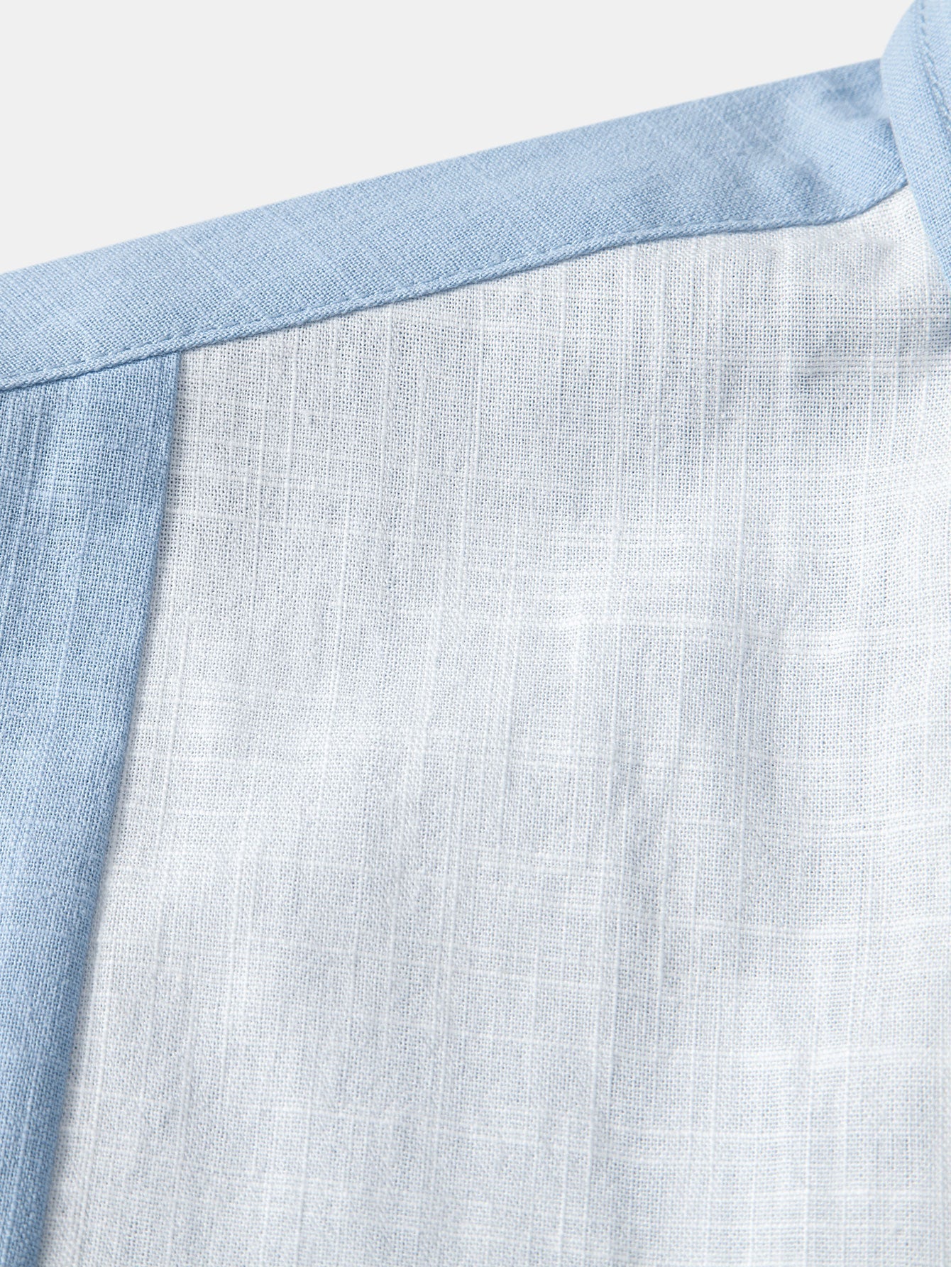 Chemise boutonnée d'été légère et contrastée aspect lin pour homme