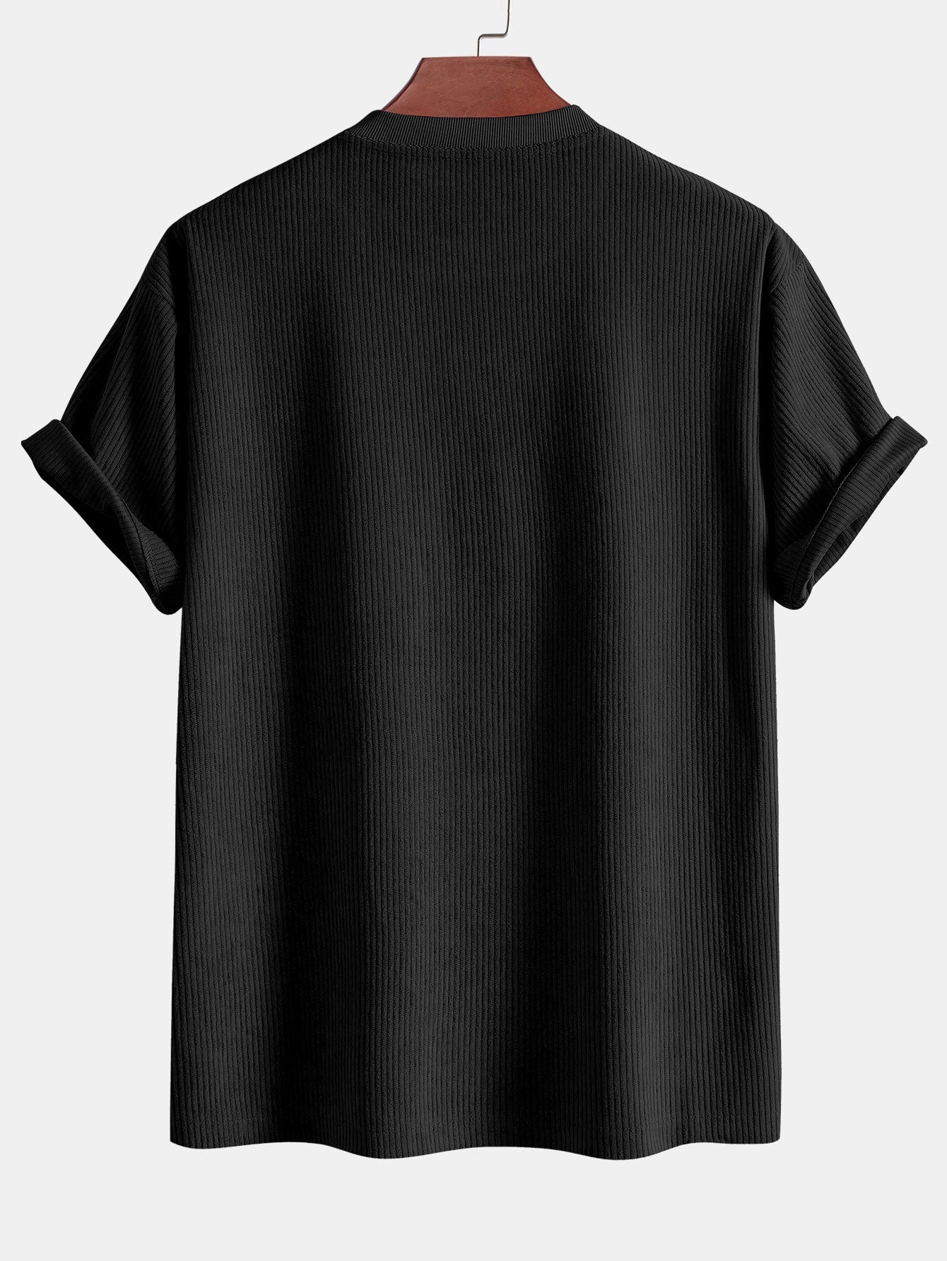 T-shirt oversize en velours côtelé avec poche – Coupe décontractée
