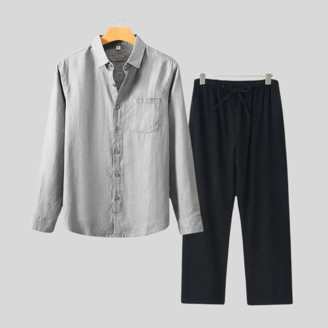 Chemise longue en lin de luxe – Respirante et coupe oversize pour homme