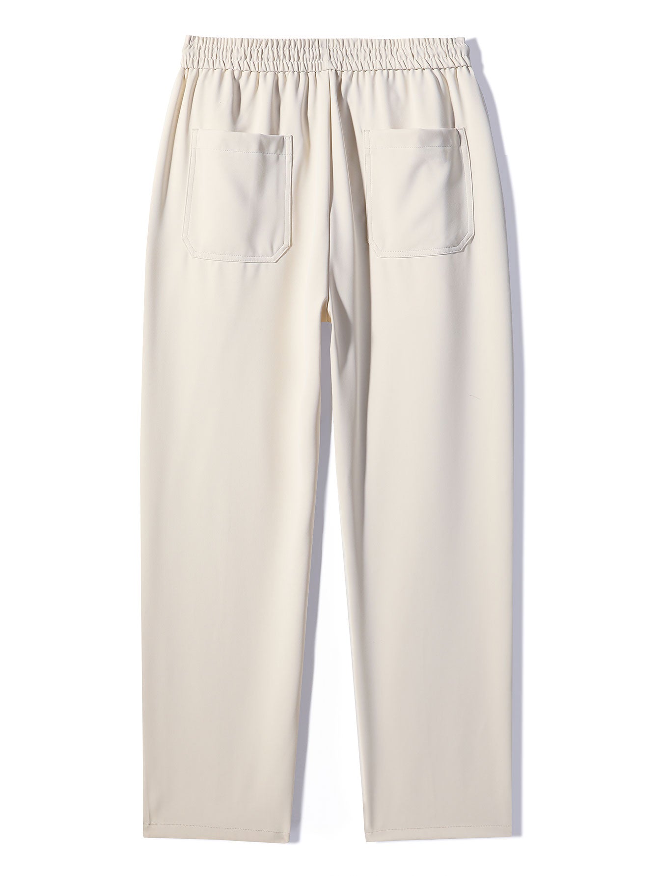 Pantalon droit élégant à simple pli et cordon de serrage pour homme