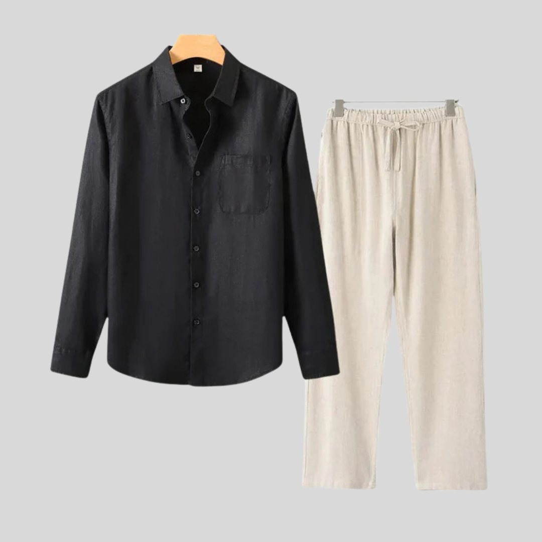 Chemise longue en lin de luxe – Respirante et coupe oversize pour homme