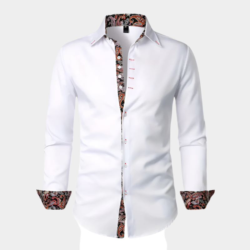 Chemise à boutons avec accent paisley – Élégance chic pour homme