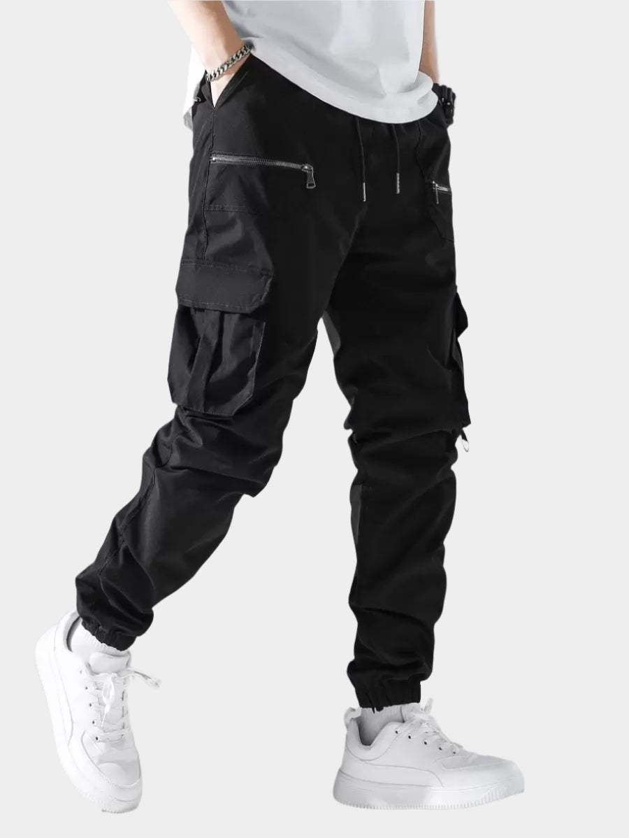 Pantalon cargo ample avec poches à rabat et cordons de serrage pour homme