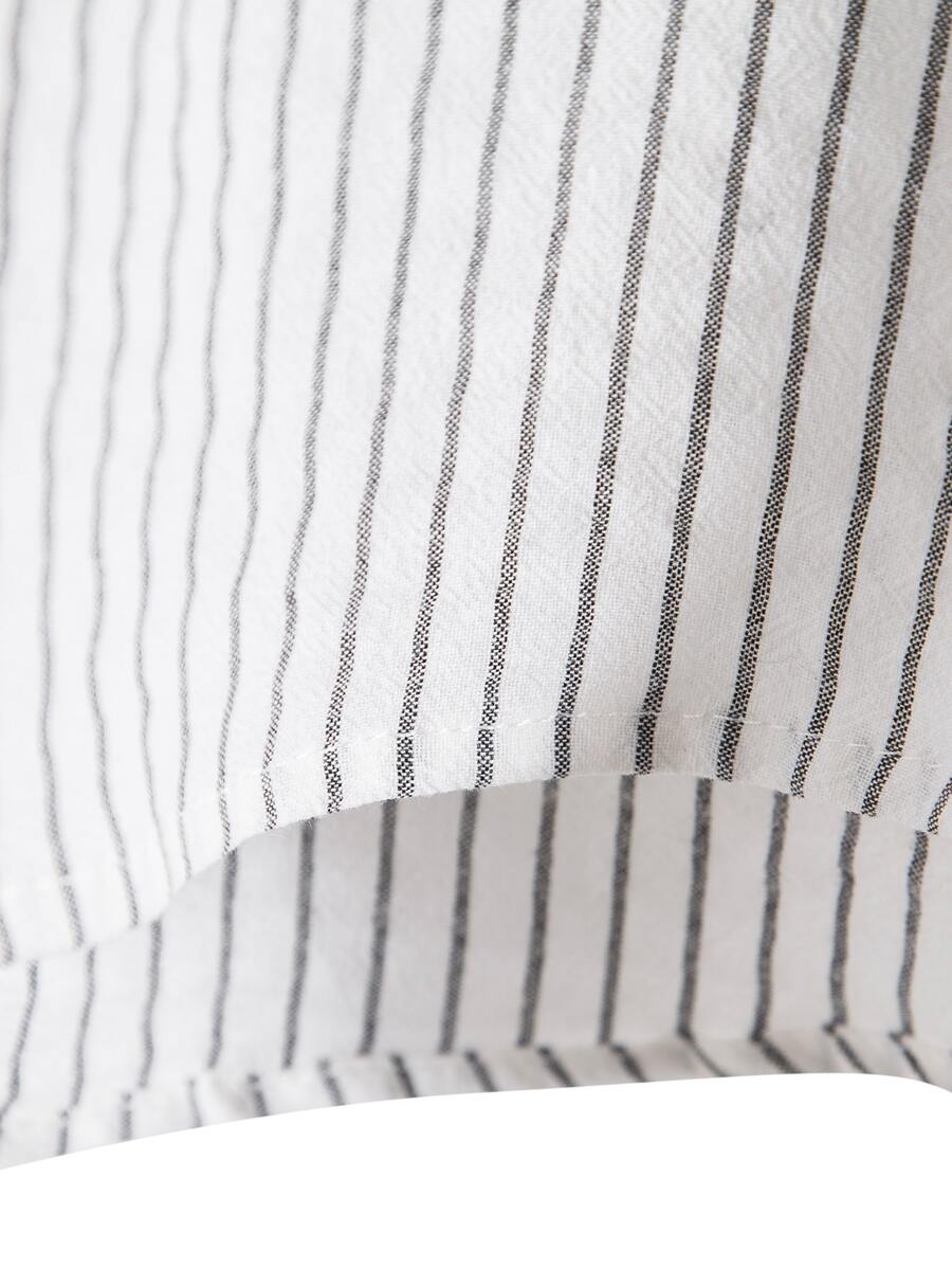 Chemise boutonnée à manches courtes et rayures en lin pour homme