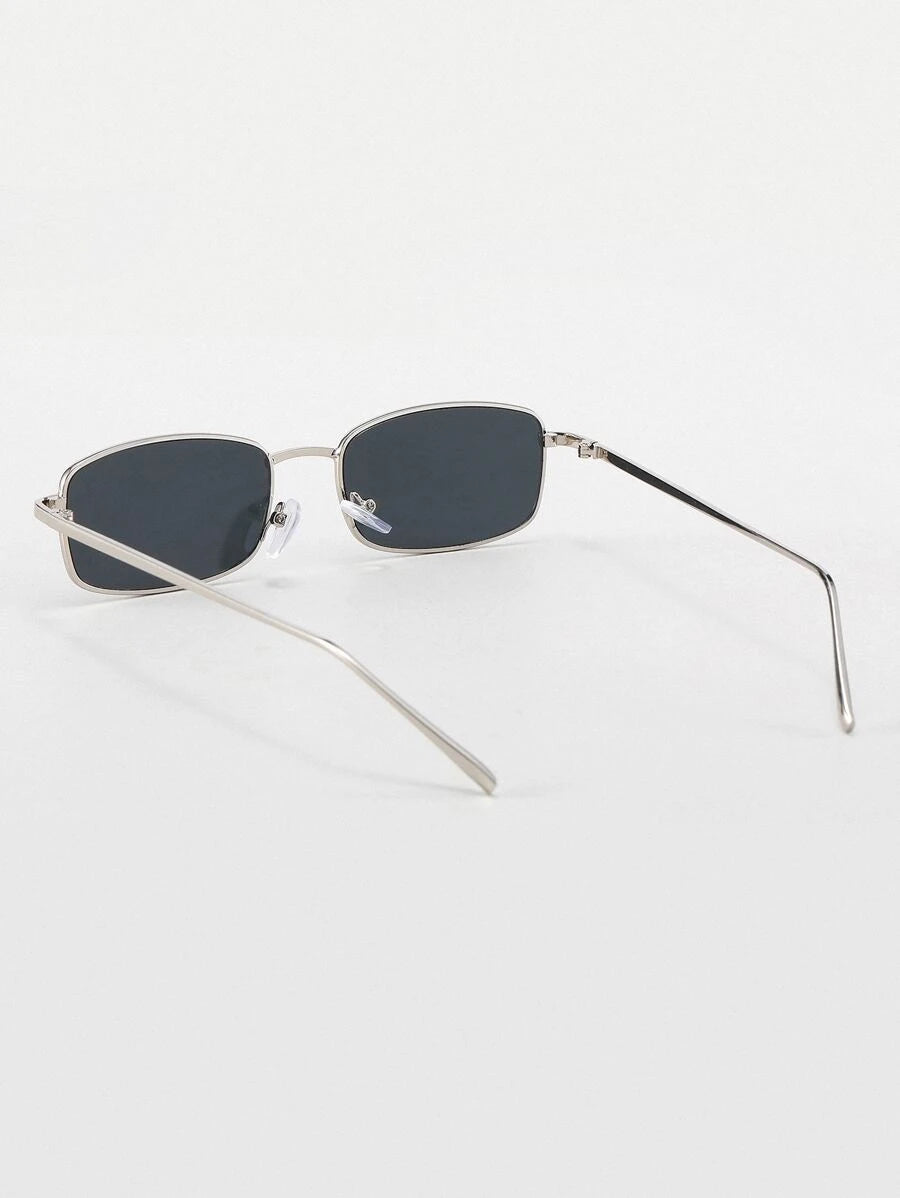 Lunettes de soleil carrées étroites de style rétro pour hommes