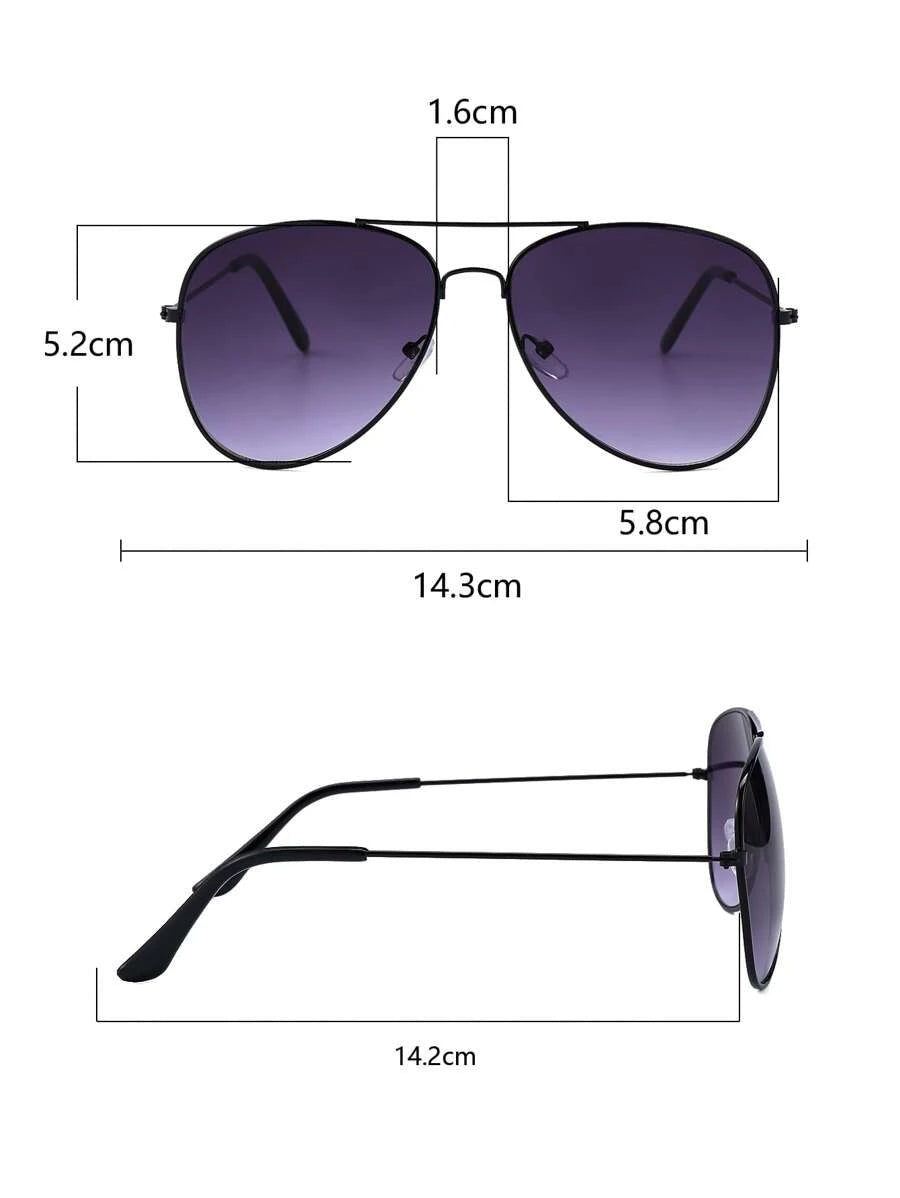Lunettes de soleil rétro à double pont en métal – Style denim western des années 90