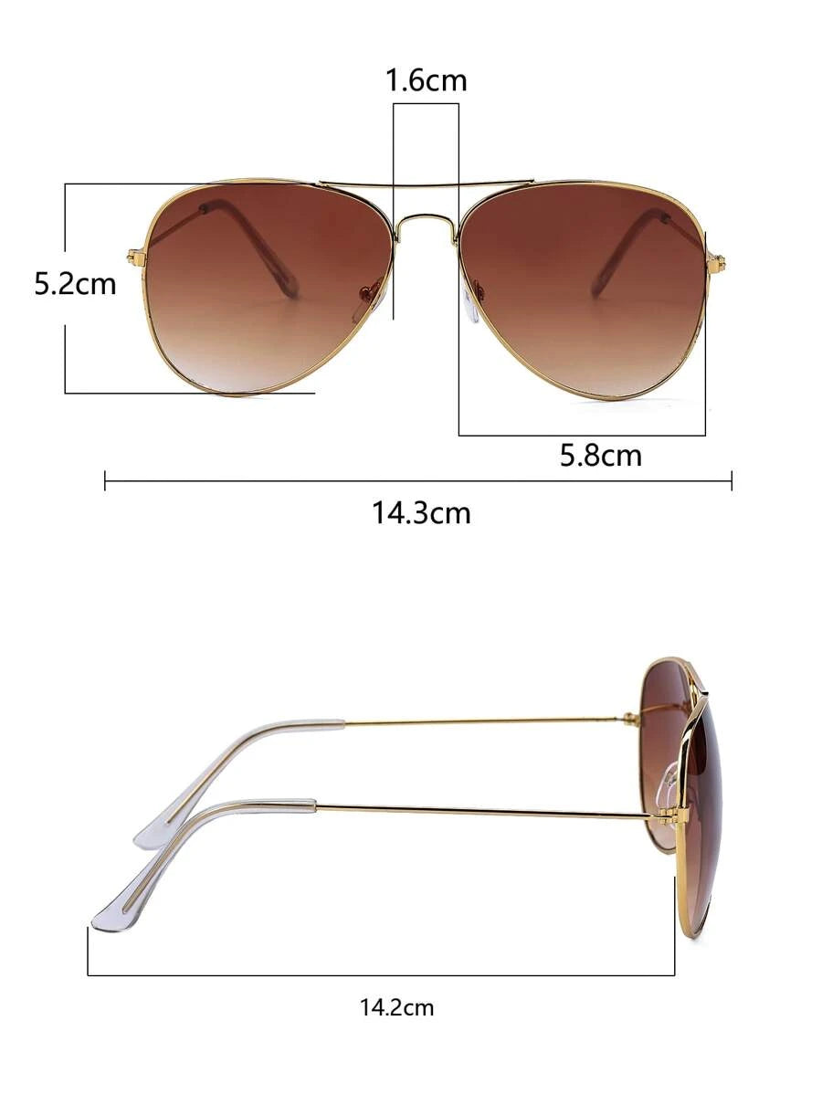 Lunettes de soleil rétro à double pont en métal – Style denim western des années 90