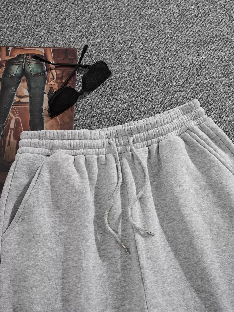 Short décontracté en polaire avec cordon de serrage – Taille élastique pour homme