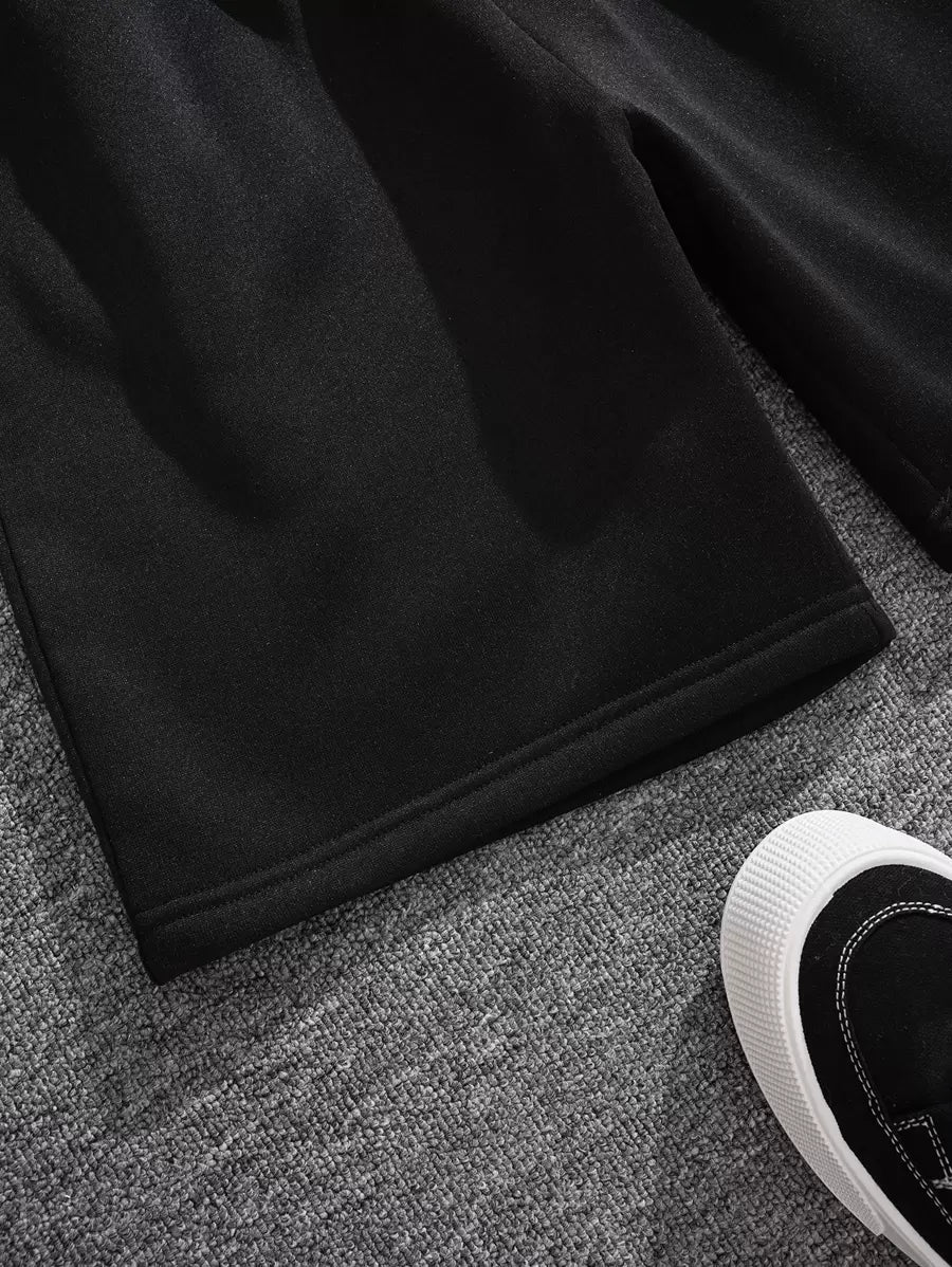 Short décontracté en polaire avec cordon de serrage – Taille élastique pour homme