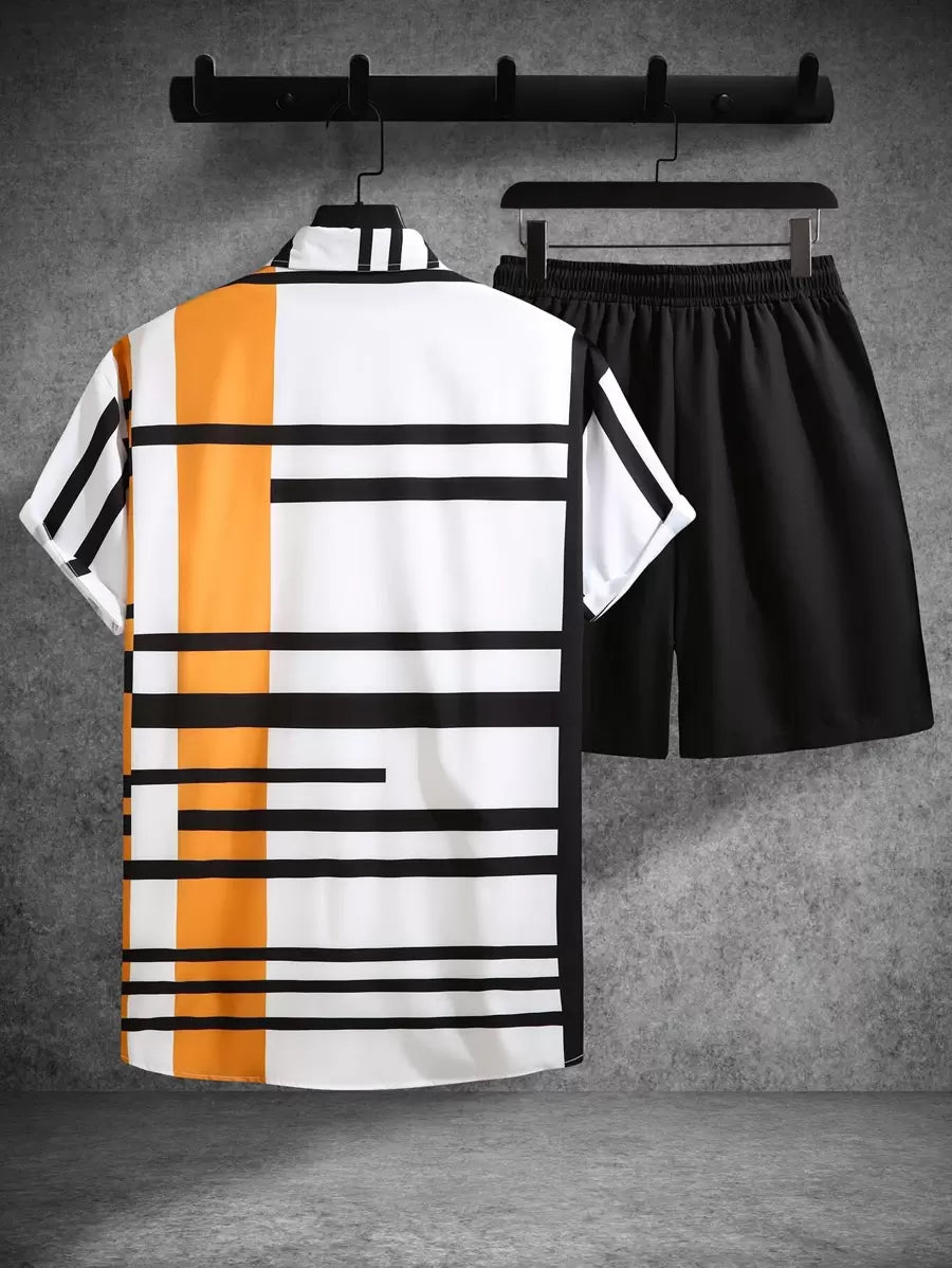 Deux ensemble pièces à carreaux de style moderne pour homme - Tenue de villégiature