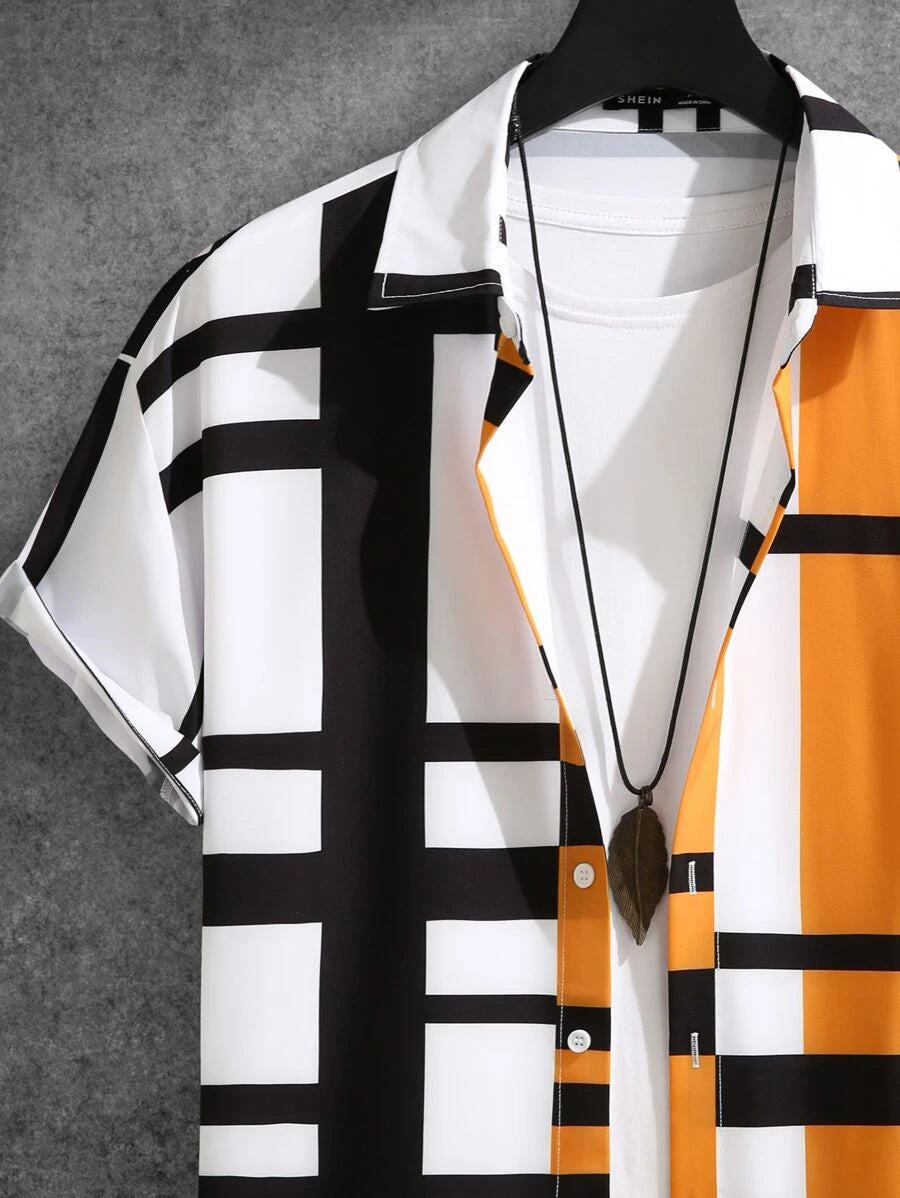 Deux ensemble pièces à carreaux de style moderne pour homme - Tenue de villégiature