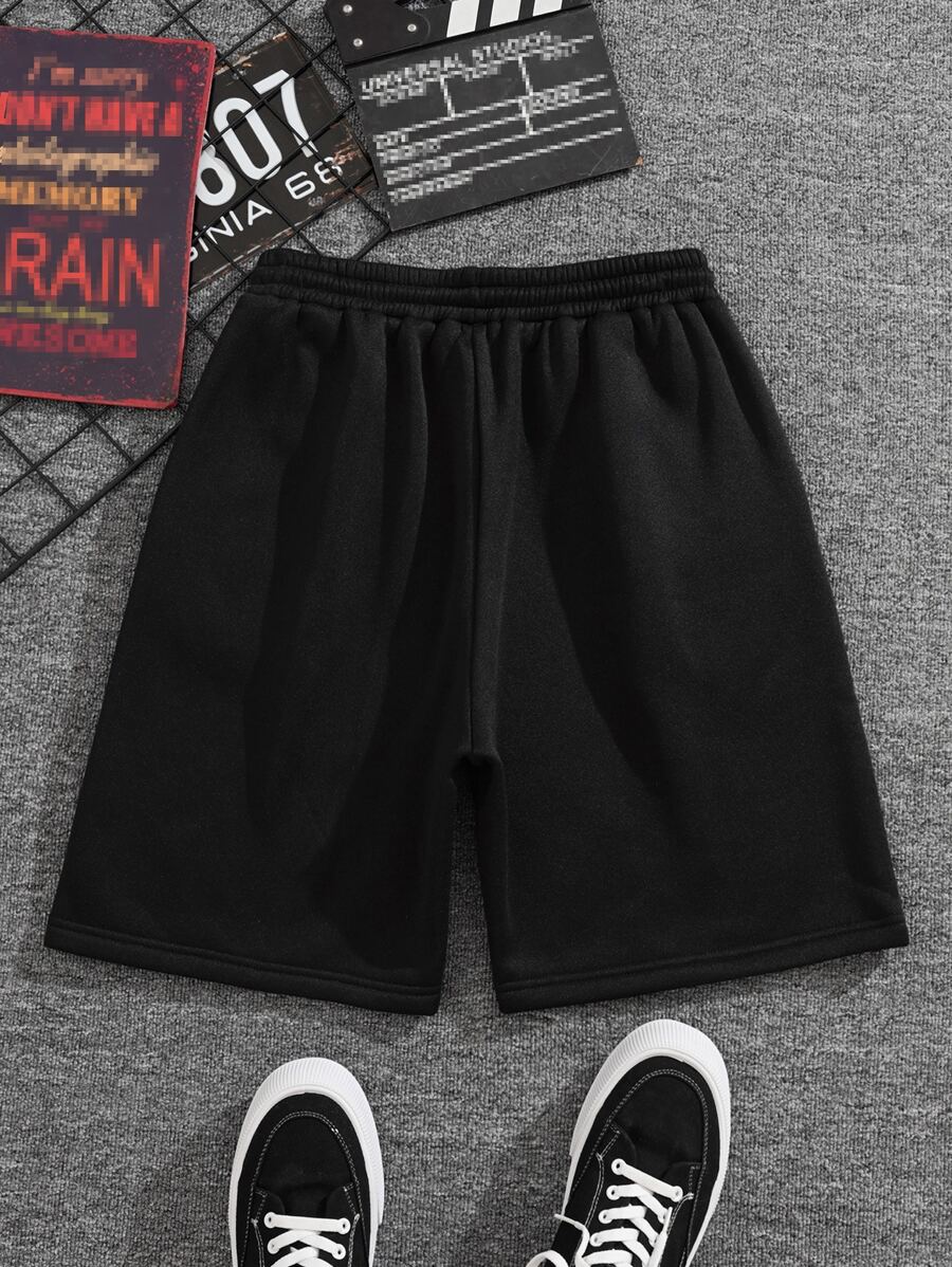 Short décontracté en polaire avec cordon de serrage – Taille élastique pour homme
