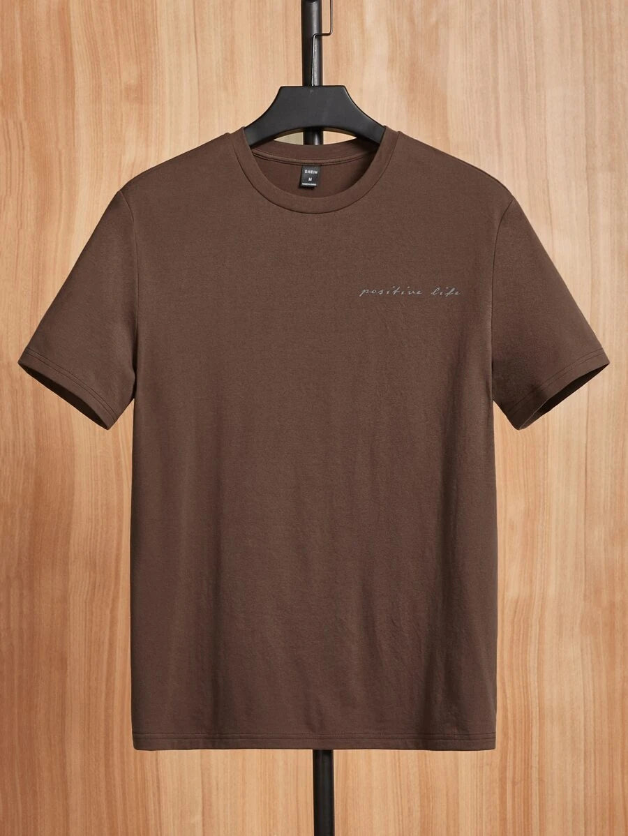 Chemise à col rond imprimée palmier style casual tendance été