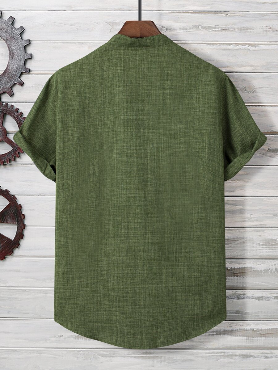 Chemise ample en lin avec poche – Streetwear léger pour homme