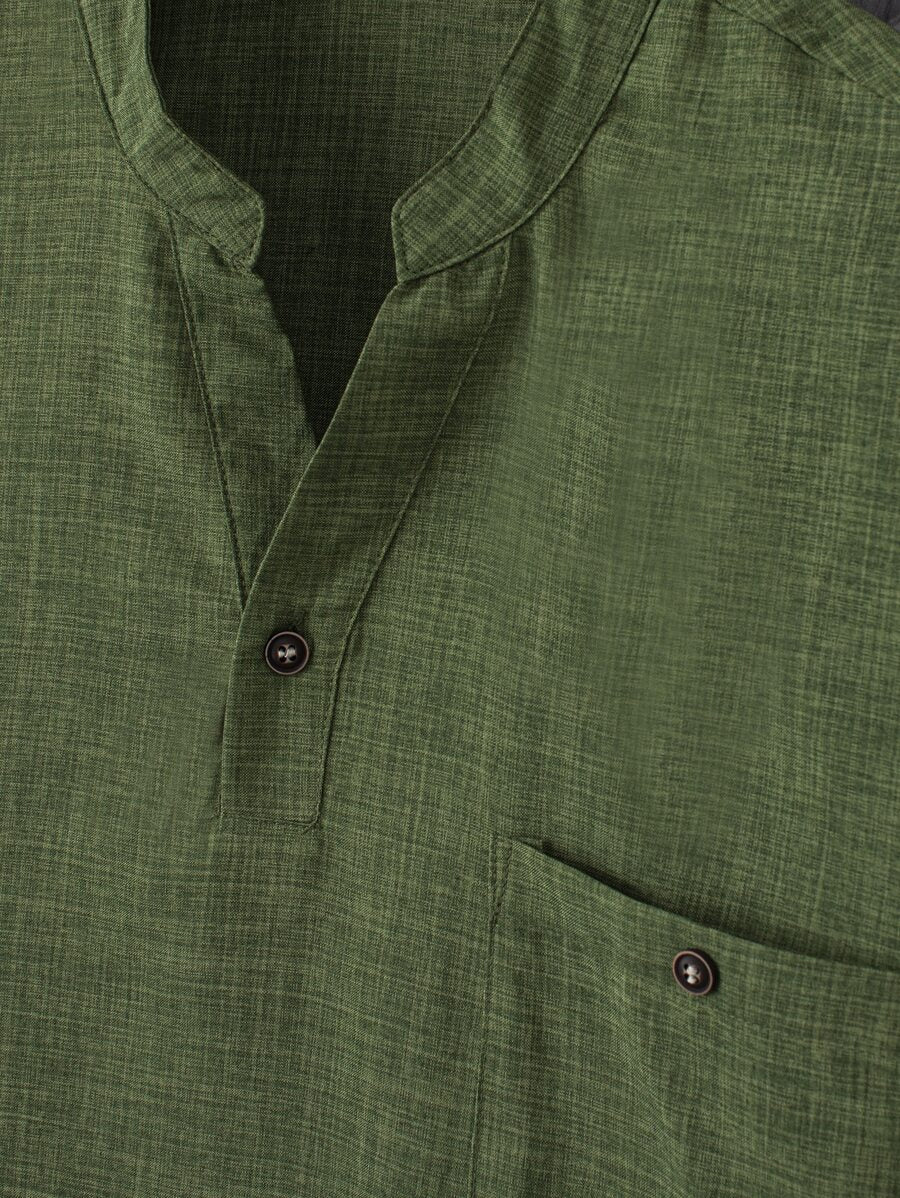 Chemise ample en lin avec poche – Streetwear léger pour homme