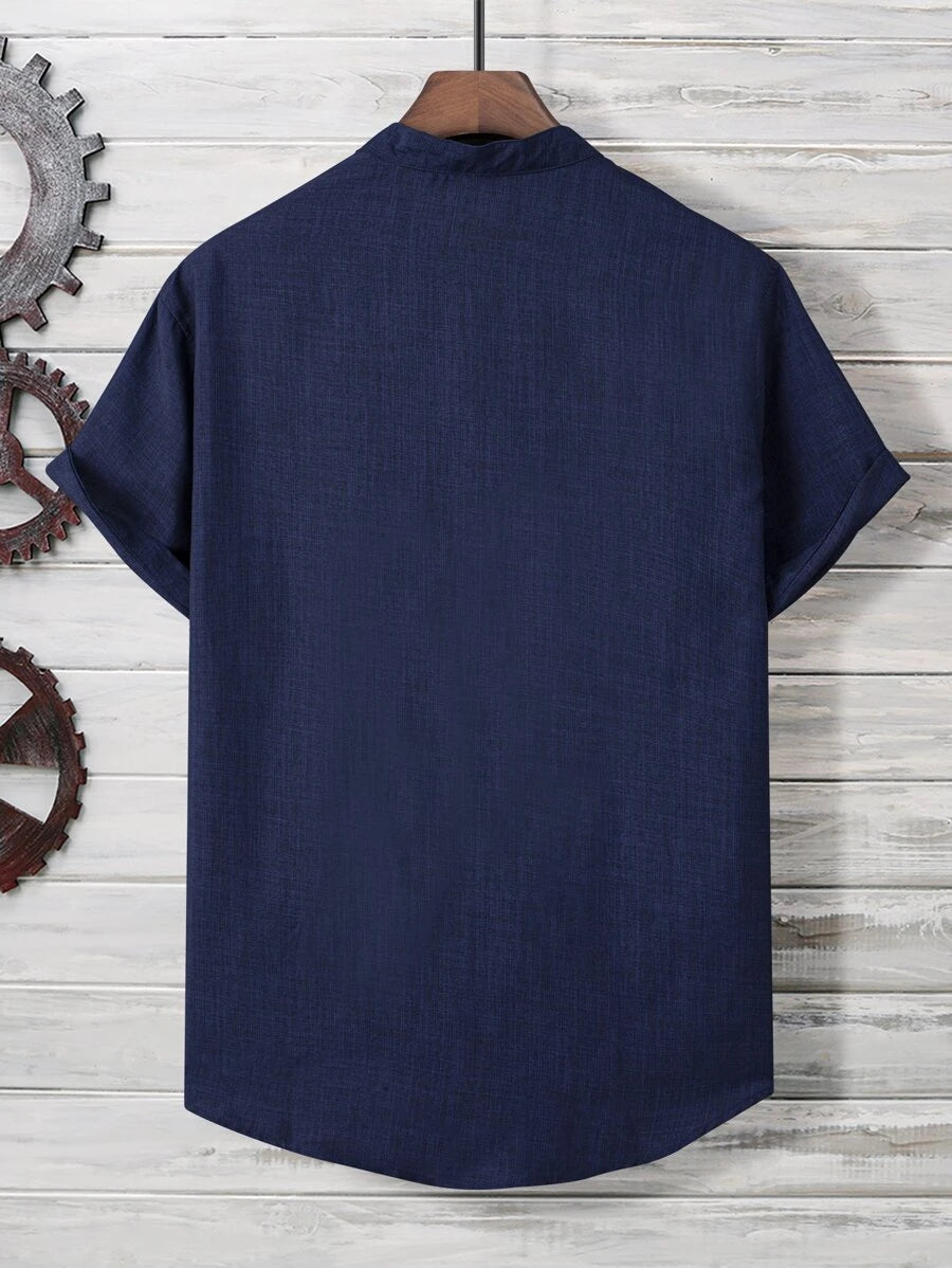 Chemise ample en lin avec poche – Streetwear léger pour homme