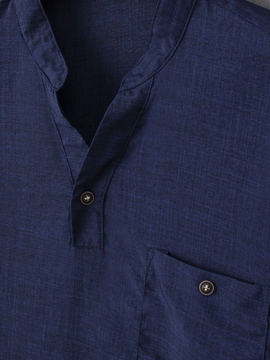 Chemise ample en lin avec poche – Streetwear léger pour homme