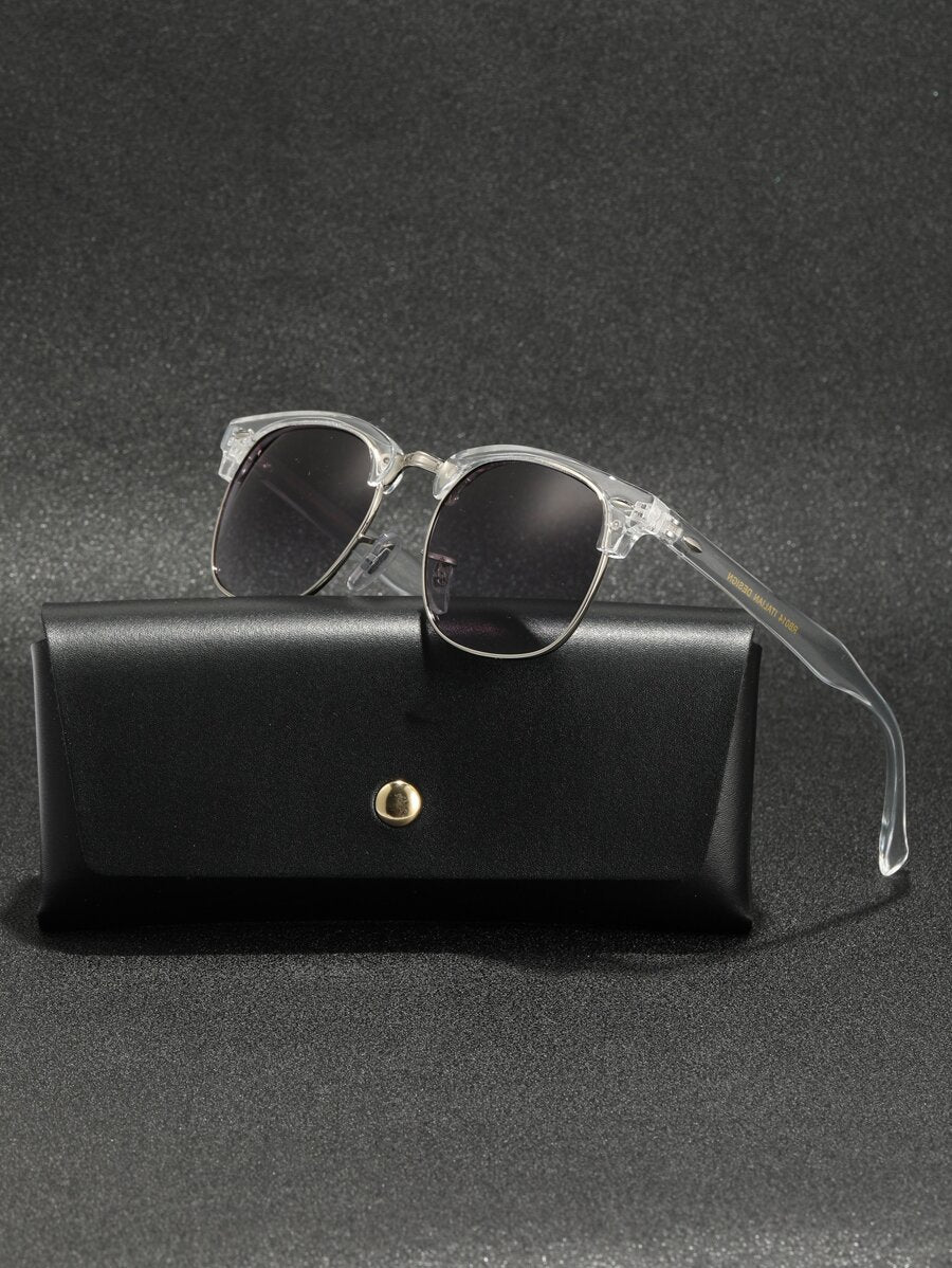 Lunettes de soleil à monture métallique avec verres réfléchissants dégradés
