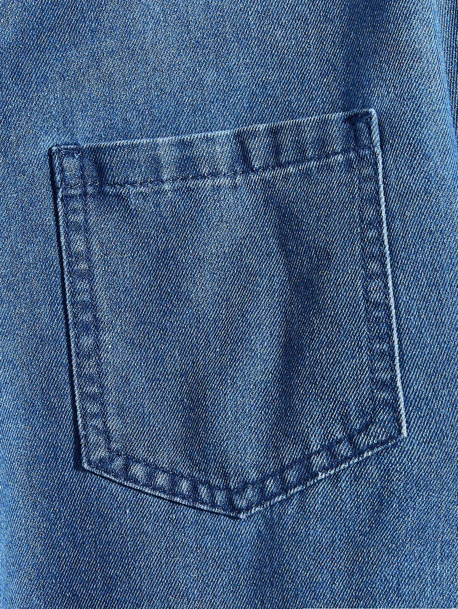 Chemise en jean décontractée à manches longues avec deux poches pour homme