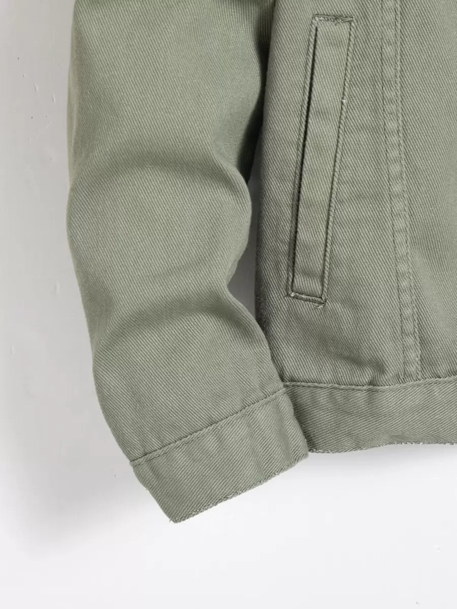 Chemise en jean décontractée unie avec poche à rabat pour homme