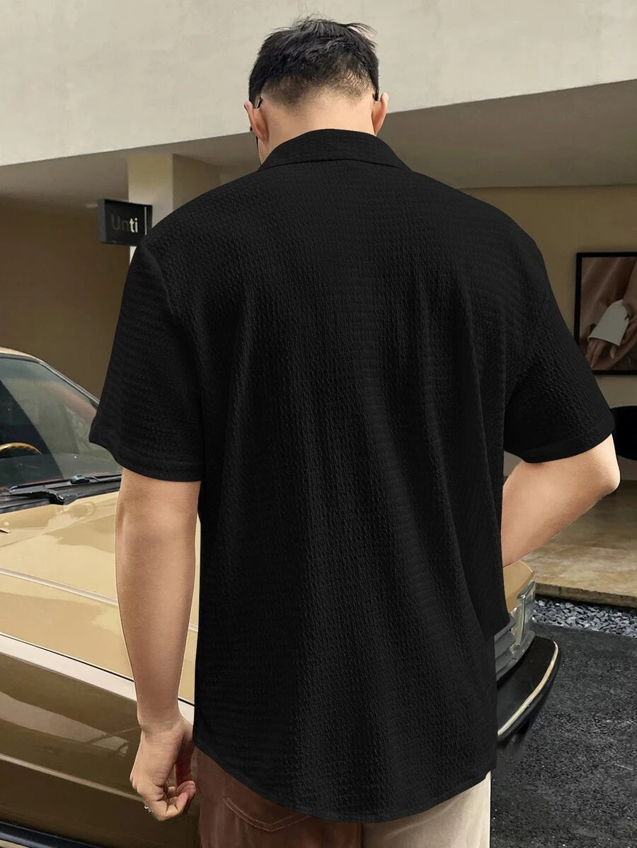 Chemise boutonnée à épaules tombantes coupe régulière pour homme