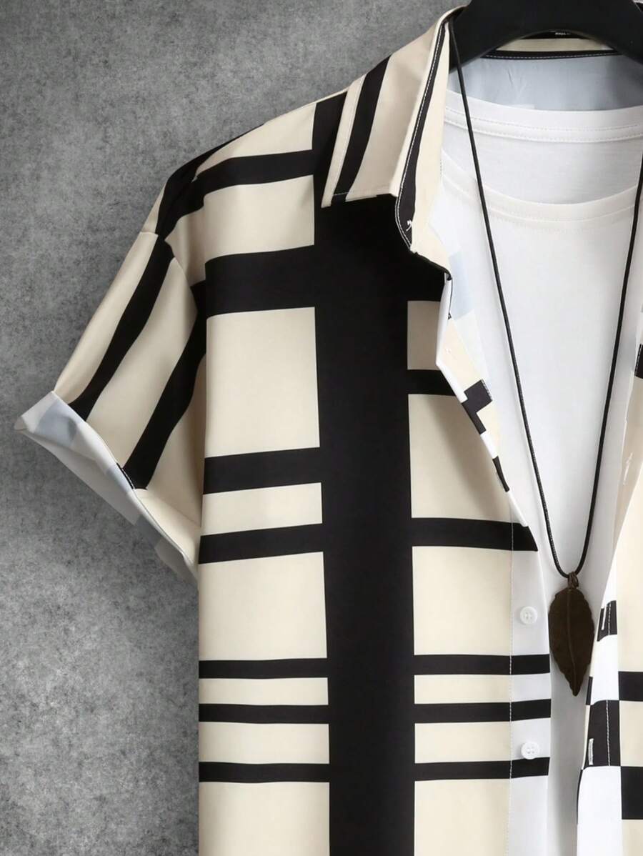 Deux ensemble pièces à carreaux de style moderne pour homme - Tenue de villégiature