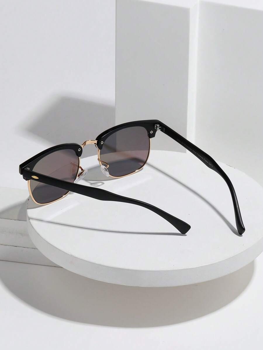 Lunettes de soleil à monture métallique avec verres réfléchissants dégradés