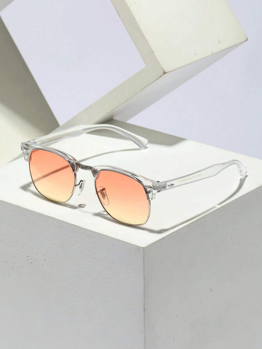 Lunettes de soleil à monture métallique avec verres réfléchissants dégradés