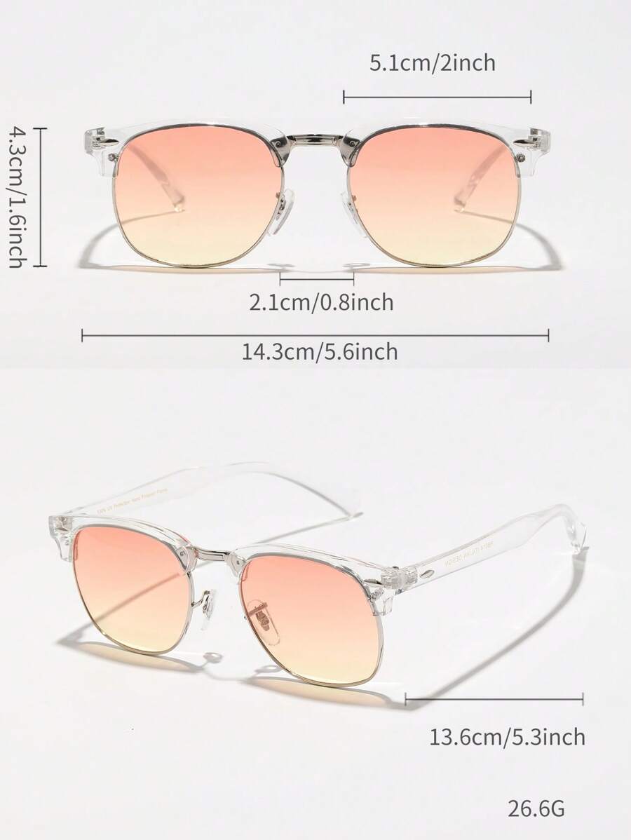 Lunettes de soleil à monture métallique avec verres réfléchissants dégradés