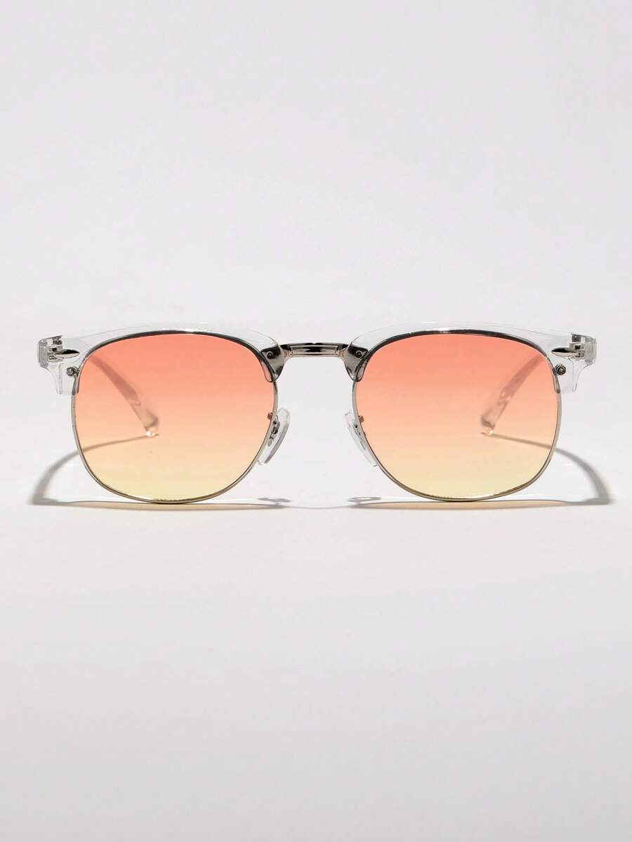 Lunettes de soleil à monture métallique avec verres réfléchissants dégradés