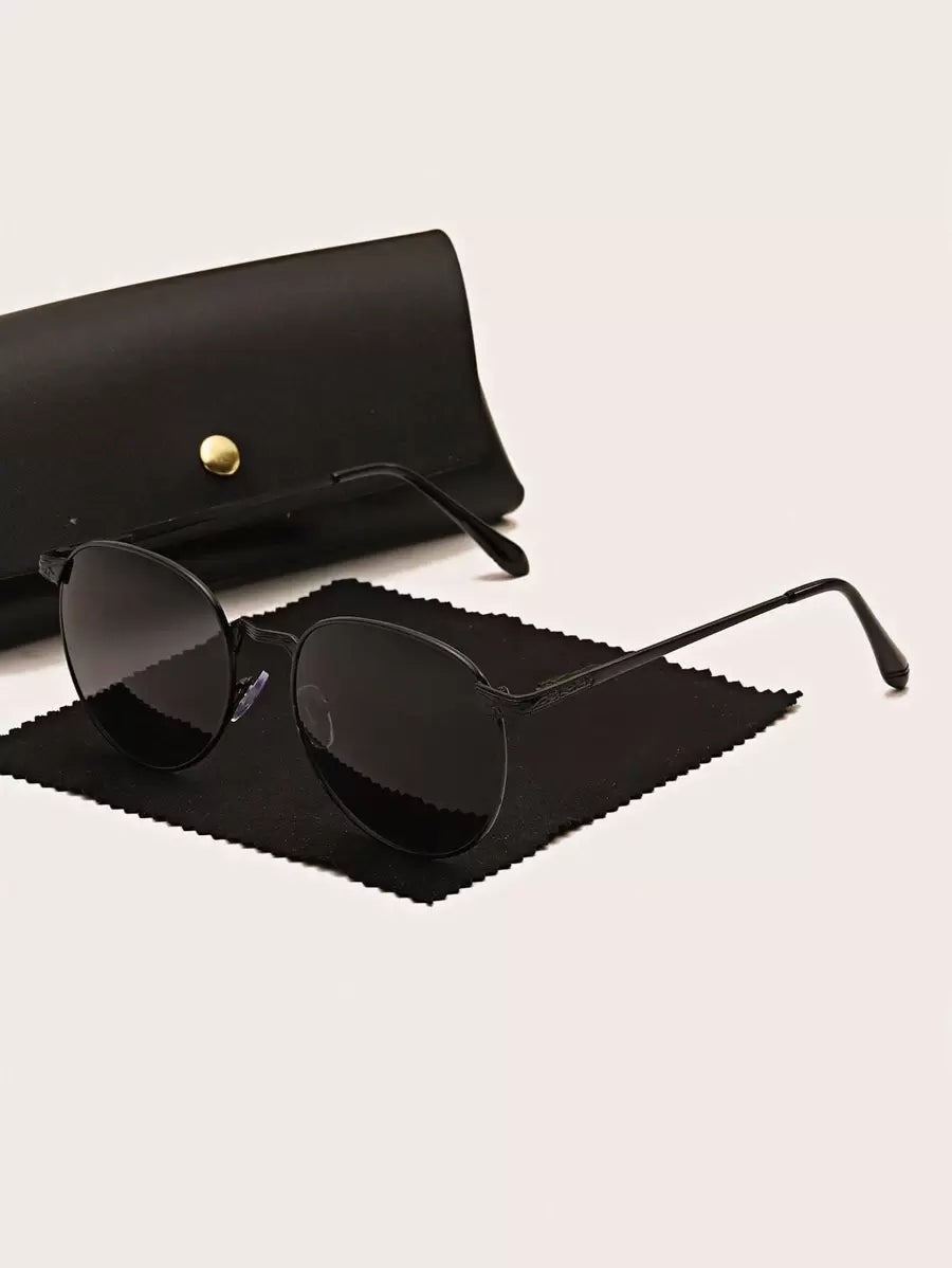 Lunettes de soleil rétro décoratives à monture métallique de style aviateur