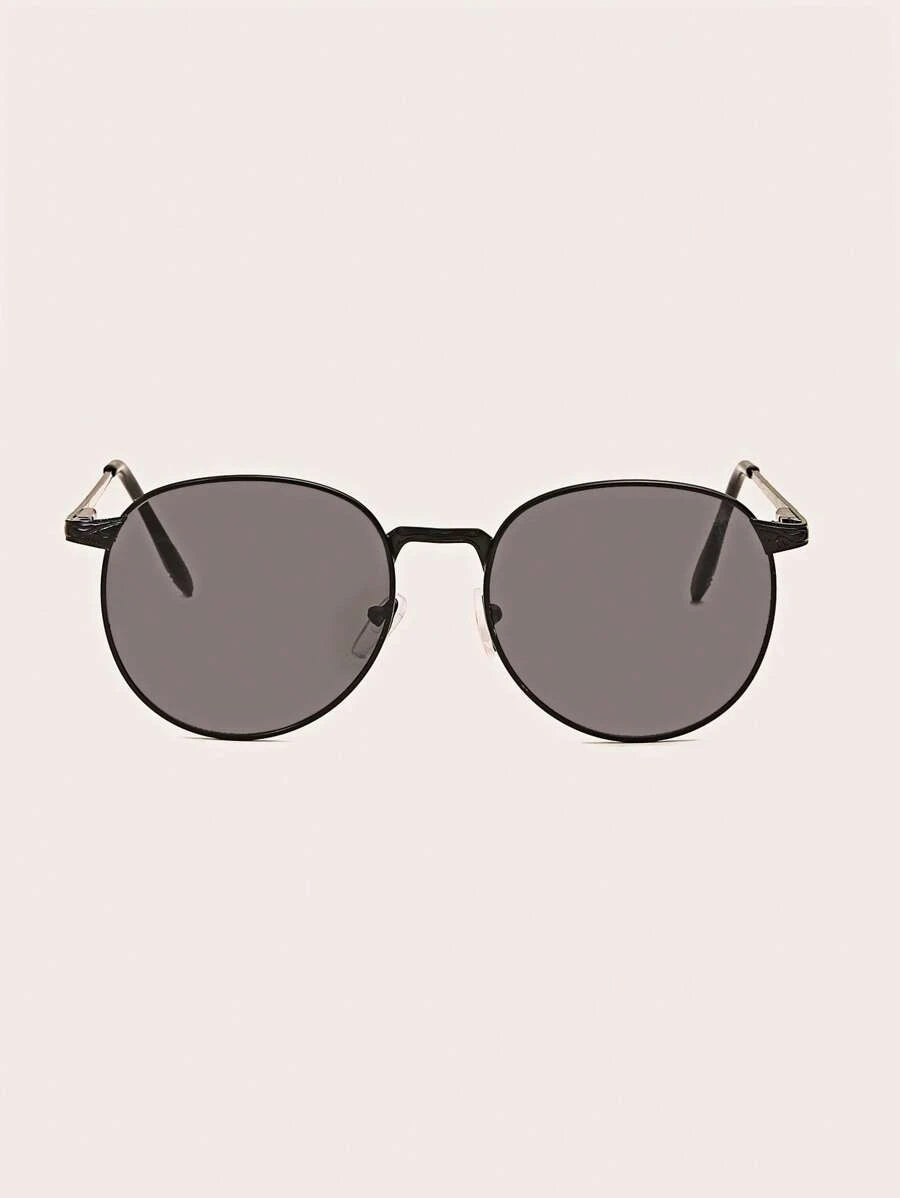 Lunettes de soleil rétro décoratives à monture métallique de style aviateur