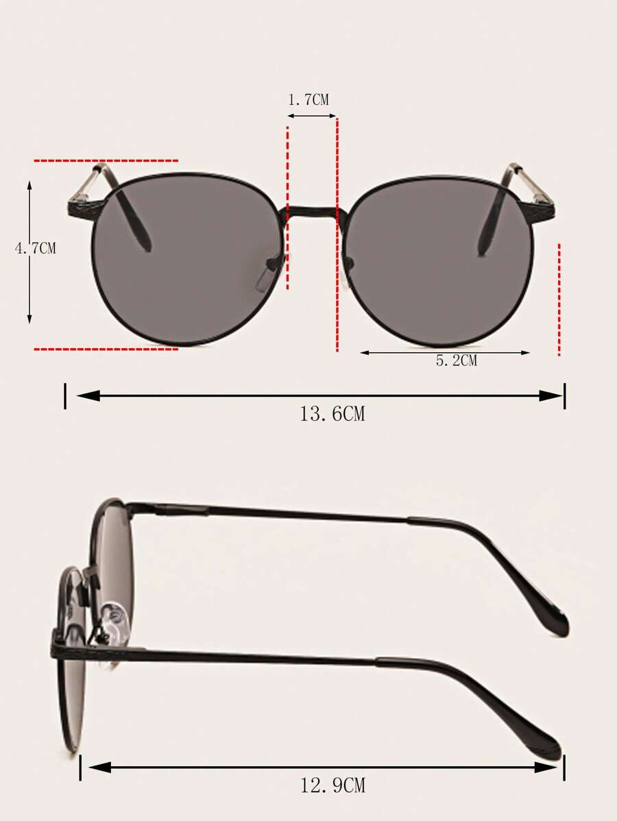 Lunettes de soleil rétro décoratives à monture métallique de style aviateur