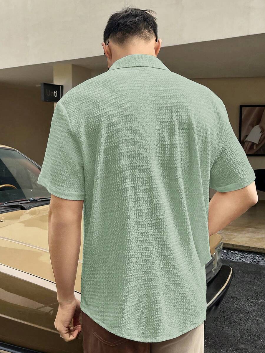 Chemise boutonnée à épaules tombantes coupe régulière pour homme