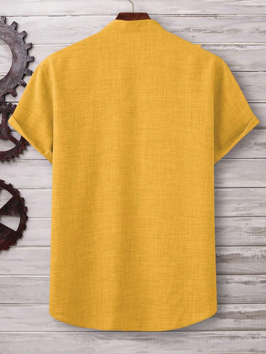Chemise ample en lin avec poche – Streetwear léger pour homme