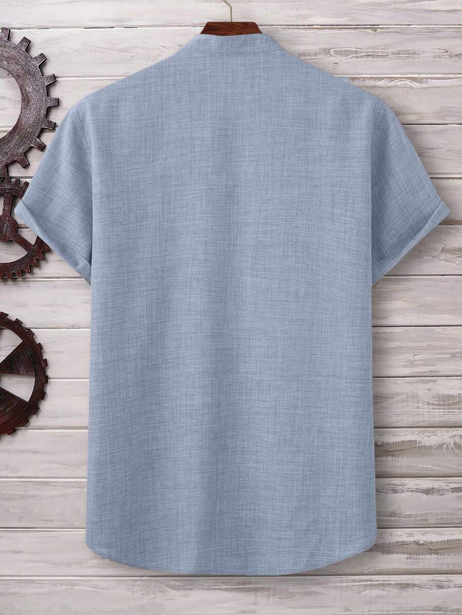 Chemise ample en lin avec poche – Streetwear léger pour homme