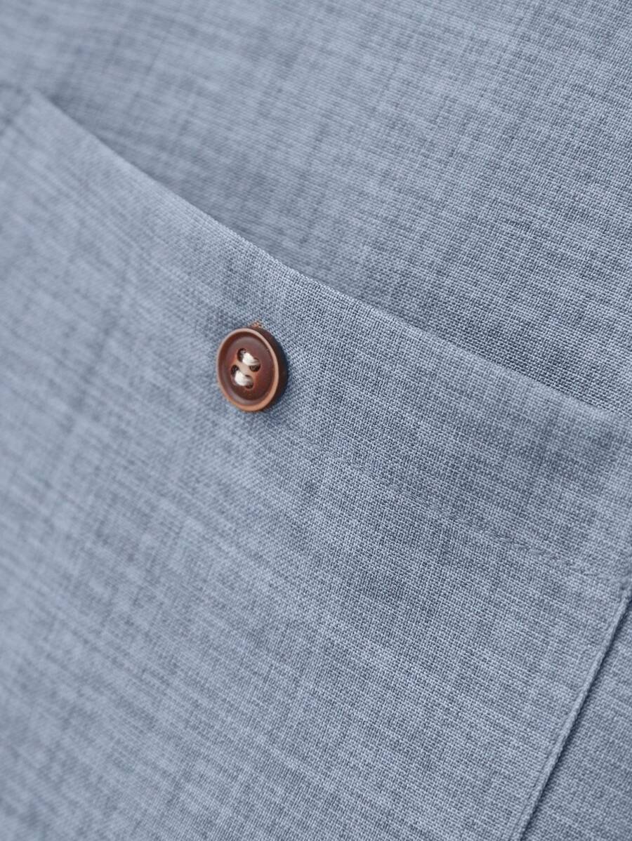 Chemise ample en lin avec poche – Streetwear léger pour homme