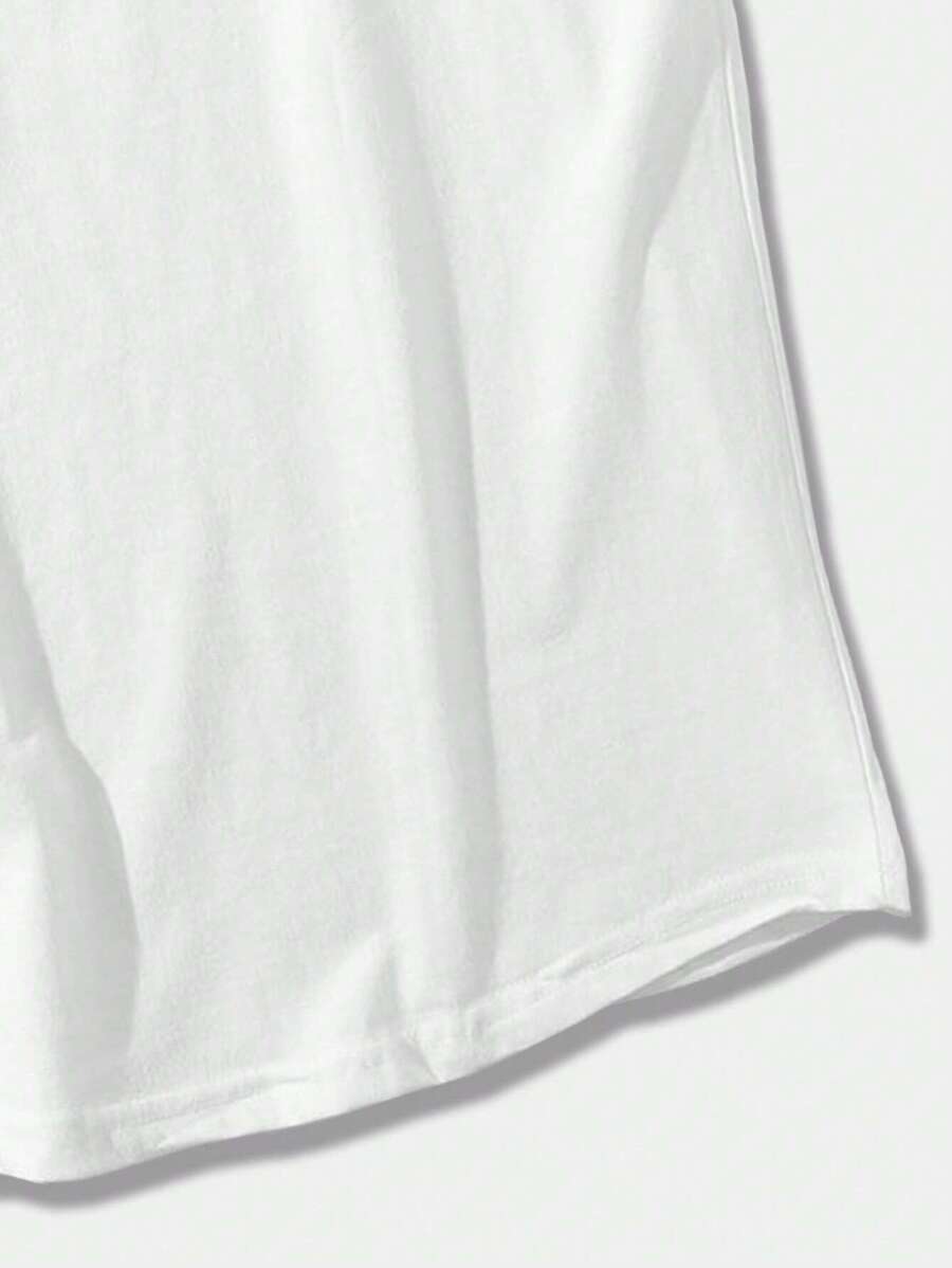 Chemise sans manches à col rond de couleur unie pour homme