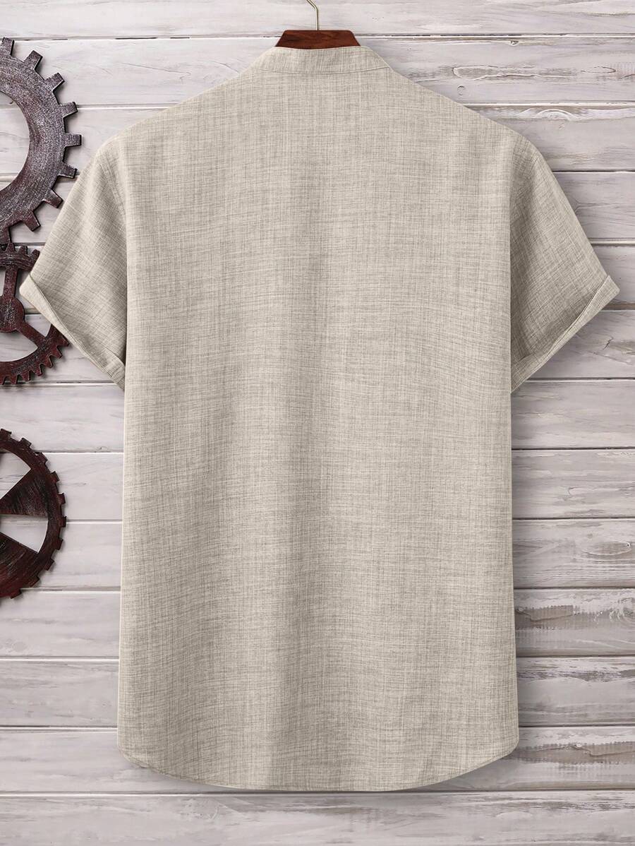 Chemise ample en lin avec poche – Streetwear léger pour homme