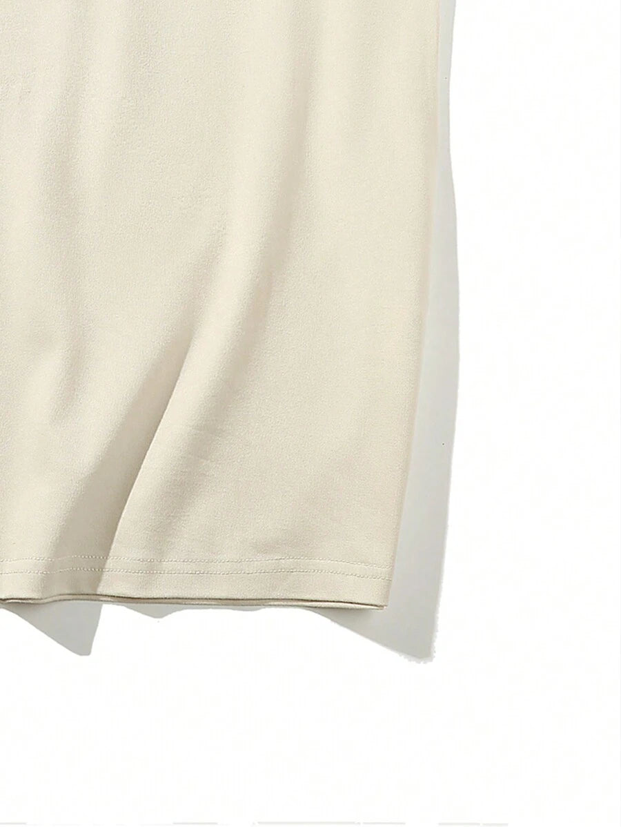 Chemise sans manches à col rond de couleur unie pour homme