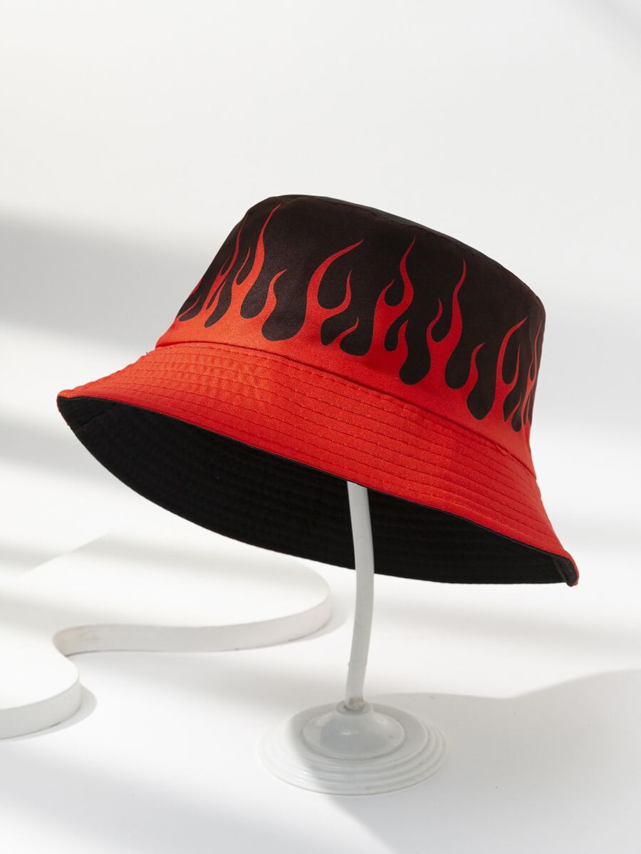 Chapeaux bobs réversible à imprimé flammes pour homme – Léger et résistant au soleil