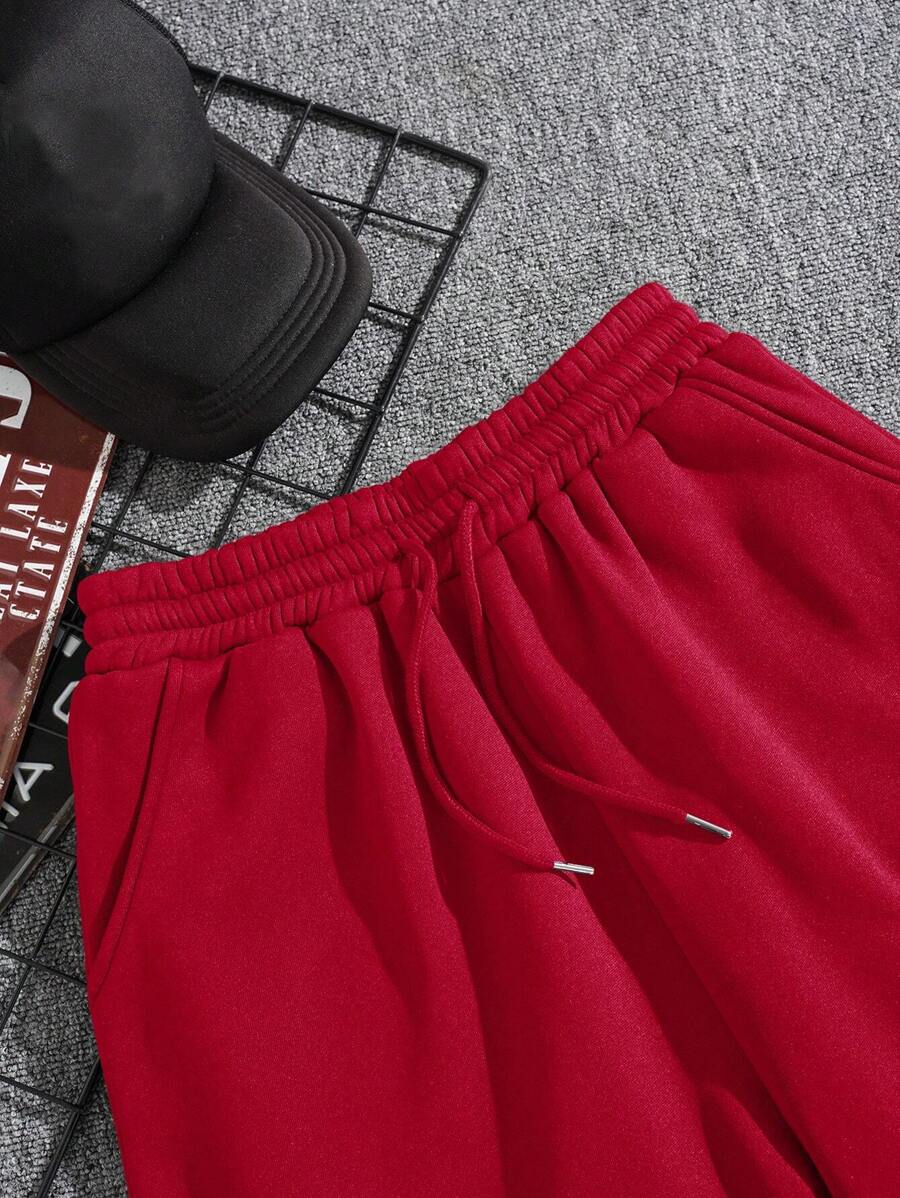 Short décontracté en polaire avec cordon de serrage – Taille élastique pour homme