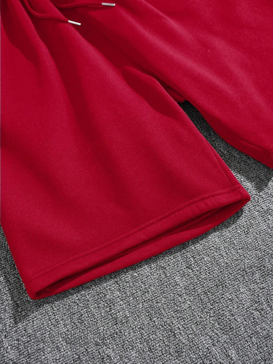 Short décontracté en polaire avec cordon de serrage – Taille élastique pour homme