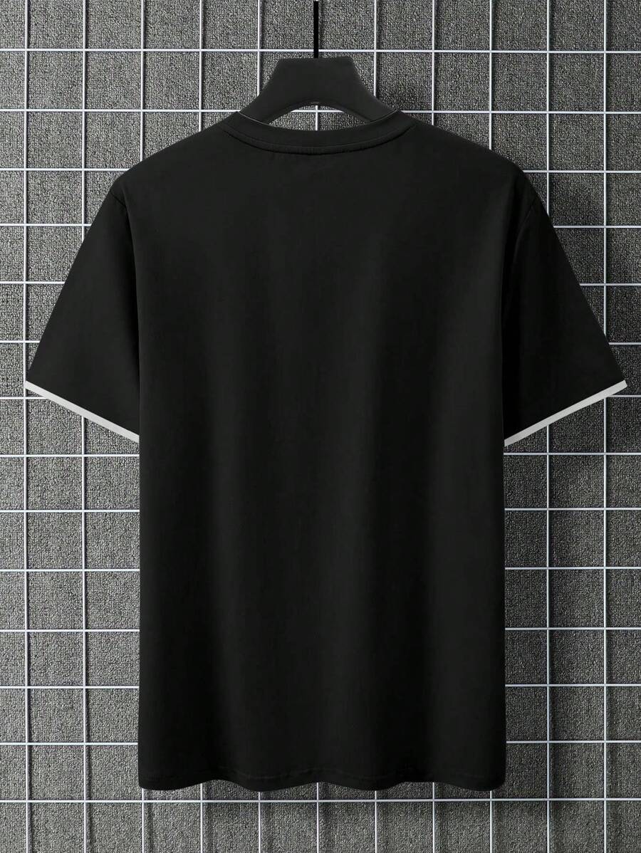Chemise à col rond casual avec poche style streetwear tendance pour hommes